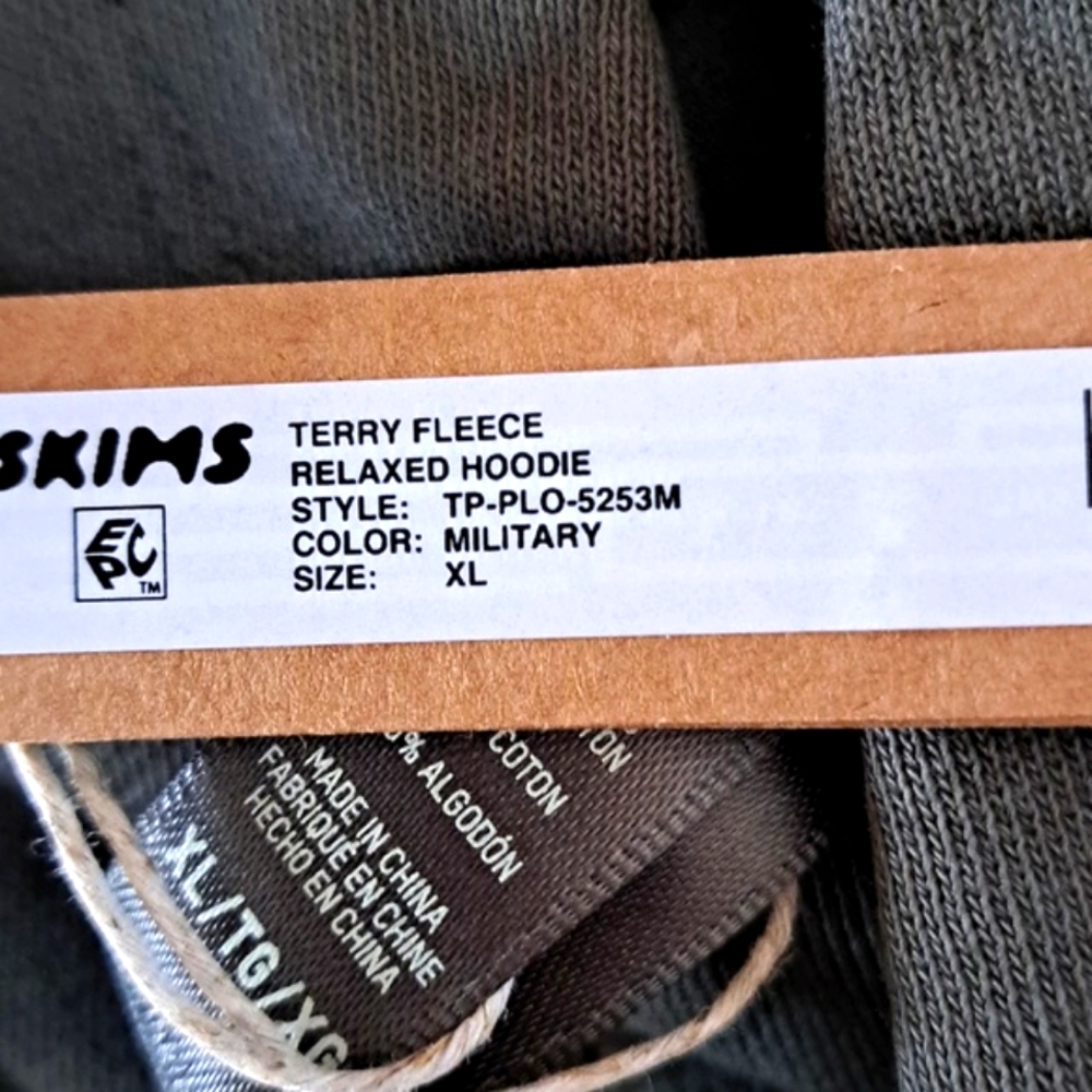 XLARGE SKIMS MENS MILITARY GREEN RELAXED HOODIE - Picture 9 of 10